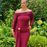 Tirzah Burgundy Dress Bodycon