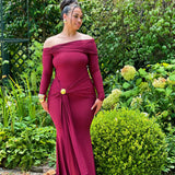 Tirzah Burgundy Dress Bodycon