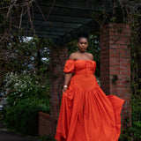 Full Bloom Orange Maxi Dress